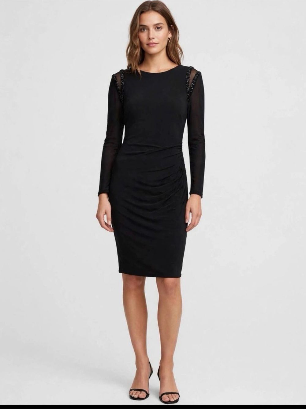 Ralph Lauren Black Long Sleeve Dress Sz 16‎
